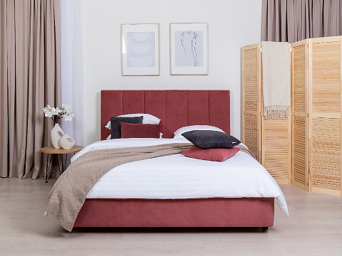 Желтая кровать Oktava - Кровать в лаконичном дизайне в обивке из мебельной ткани или экокожи.
