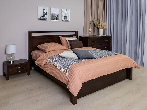Кровать 180х220 Fiord - Кровать из массива с декоративной резкой в изголовье.