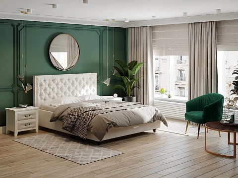 Кровать 200х220 Teona Grand - Кровать с увеличенным изголовьем, украшенным благородной каретной пиковкой.