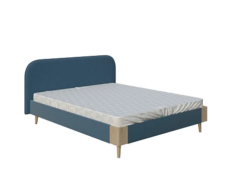 Белая двуспальная кровать Lagom Plane Soft - Оригинальная кровать в обивке из мебельной ткани.