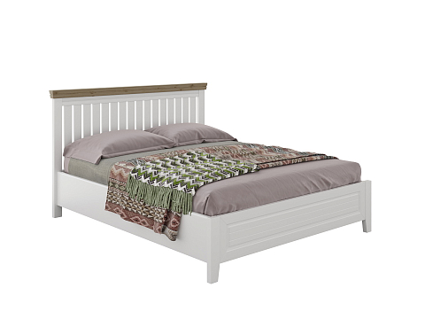 Кровать в стиле минимализм Olivia - Кровать из массива с контрастной декоративной планкой.