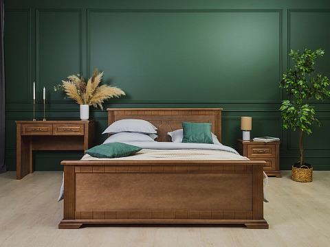 Кровать в стиле прованс Milena-М - Модель из маcсива. Изголовье украшено декоративной резкой.