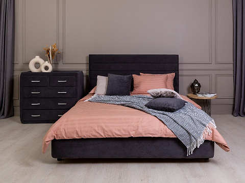 Серая кровать Verona - Кровать в лаконичном дизайне в обивке из мебельной ткани или экокожи.