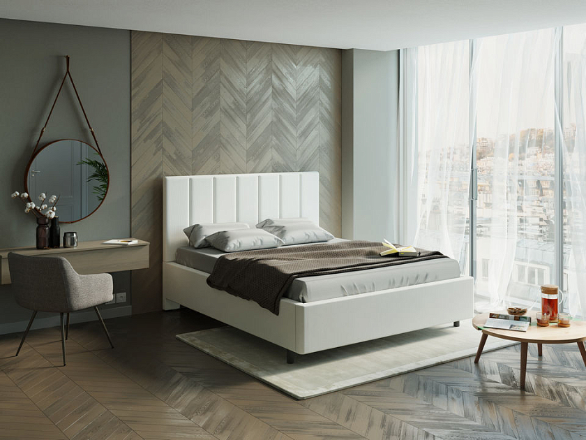 Кровать Oktava 80x190 Ткань: Рогожка Тетра Имбирь - Кровать в лаконичном дизайне в обивке из мебельной ткани или экокожи.