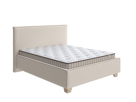 Кровать премиум Hygge Simple - Мягкая кровать с ножками из массива березы и объемным изголовьем