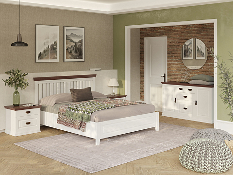 Кровать премиум Olivia - Кровать из массива с контрастной декоративной планкой.