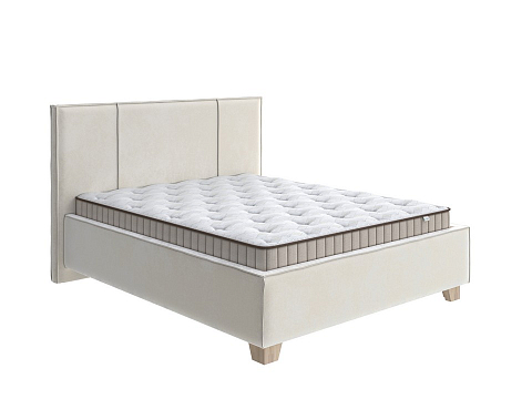 Кровать с мягким изголовьем Hygge Line - Мягкая кровать с ножками из массива березы и объемным изголовьем